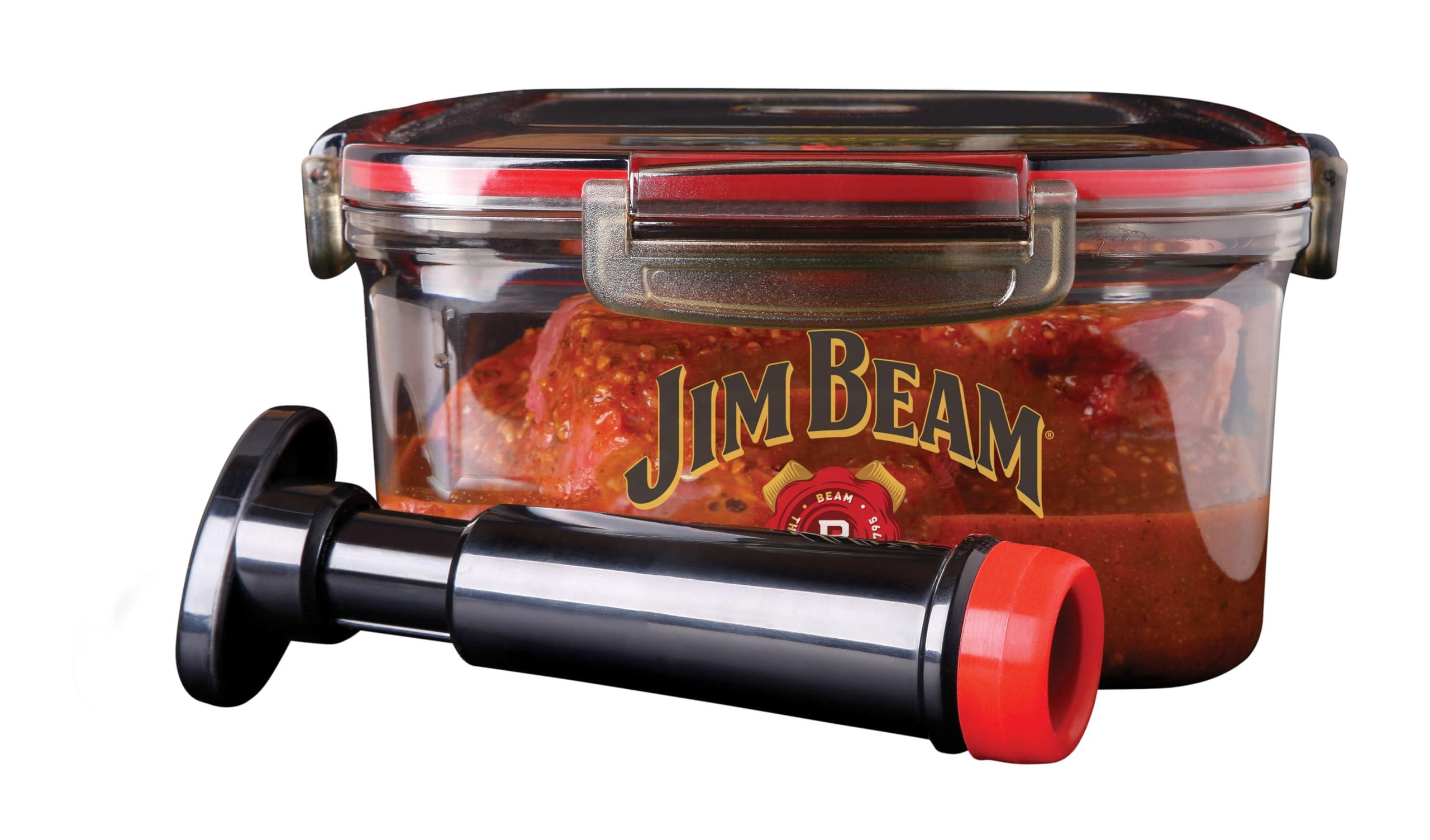 Jim Beam Jim Beam Vacuum Seal Marinade Box, Air Sealed Pump, Removes air from the Marinade Box, Speedy Marination Process, Barbecue and Grilling Marinator, Perfect Marination of Beef, Chicken and Fish