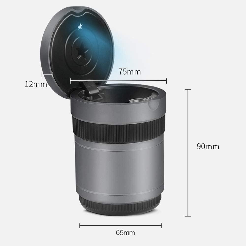 Eliveshown Car Ashtray, Car Accessories,Detachable Stainless Steel Smokeless Ash Tray With Lid, Ideal For Car, Home And Office(Color:Red)