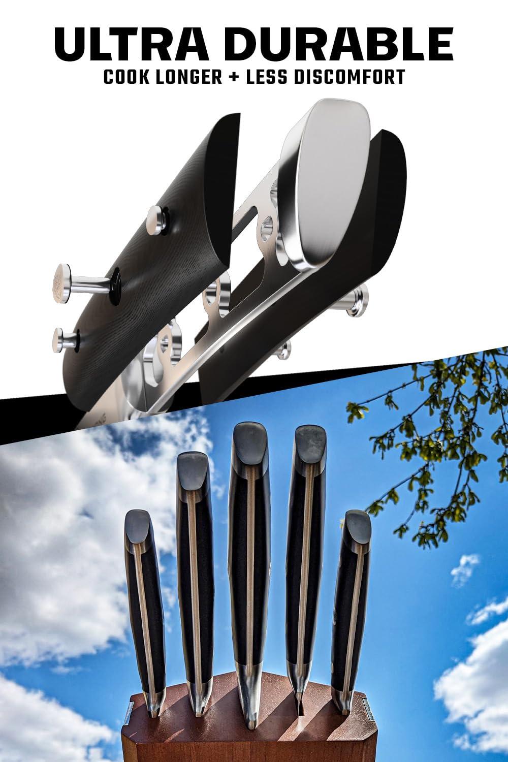 Dalstrong Dalstrong Knife Block Set - 5 Piece - Gladiator Series - with Modular, Multi-Level Block - German High Carbon Steel - Premium ABS Black Handles - NSF Certified