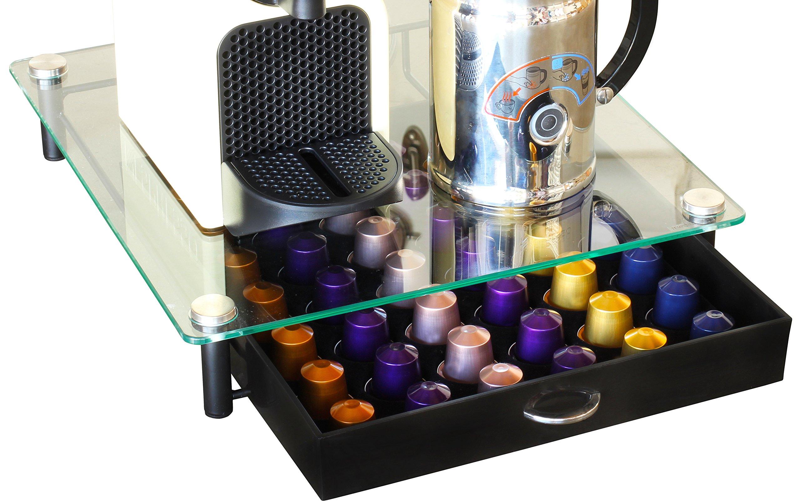 Deco Brothers DecoBrothers Tempered Glass Coffee Pod Drawer Compatible with Nespresso Original Line, 42 Capsules