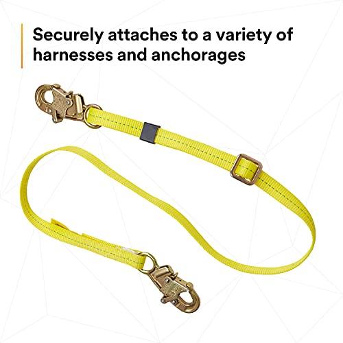 3M 3M DBI-SALA 1231016 Web Adjustable Positioning Lanyard, 6\', 3/4\" Snap Hooks, Yellow
