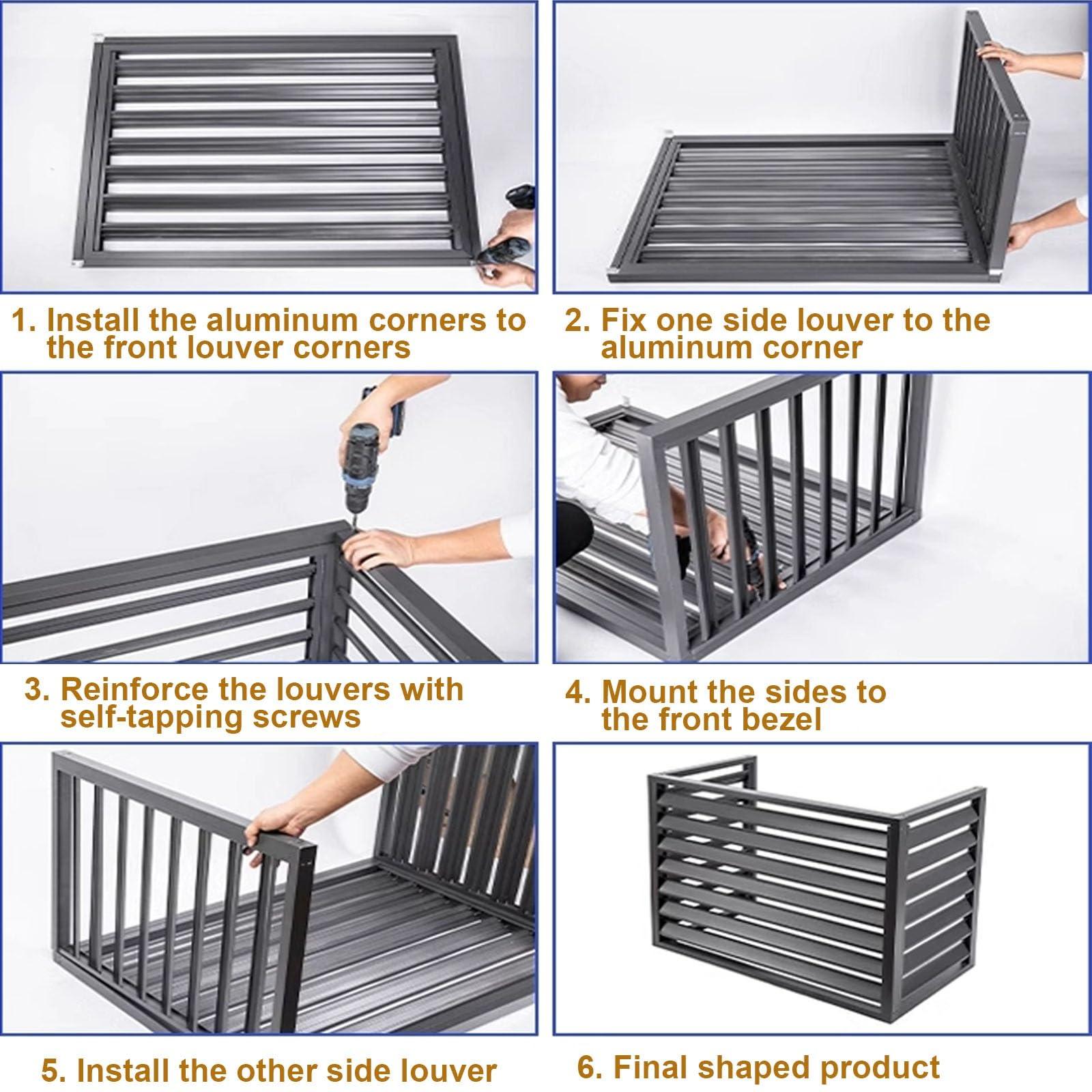 SDVantage Air conditioner fence for outside units,air conditioner fence,Anti-Theft Sturdy Aluminum AC Covers,Dustproof and waterproof,fence to hide air conditioner, Applicable to air conditioner outdoor (Brown