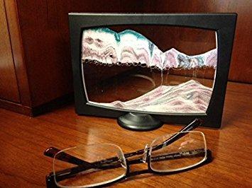 KB Collection / Rainbow Vision Sand Picture KB Collection Screenie Two-Tone Moving Sand Art - 2-Sided Black & White - Kentic pop Art- Original Moving Sand Picture A Relaxing Desktop Sandscape, Liquid Motion Sands - Handcrafted in Austria