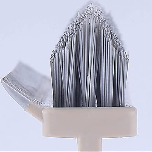 Beallio Beallio 2 in 1 Floor Brush Scrub Brush, Adjustable V-Shaped Cleaning with Long Handle, Bathroom Kitchen Crevice Squeegee, 120Degree Rotating Removable Head. (White)