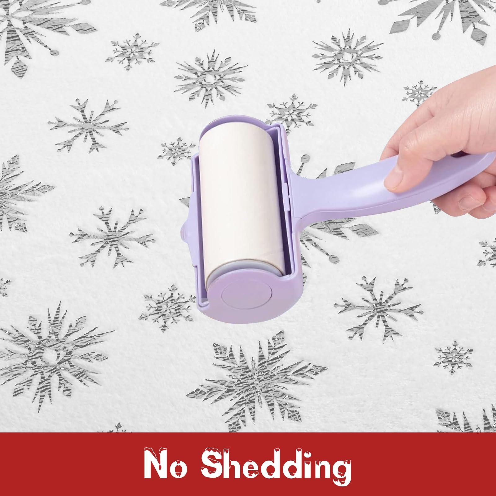 FRAMICS Merry Christmas Throw Blanket, Silver Snowflake Foil Print Throw Blankets, White Winter Fluffy Fleece Blanket for Couch Warm Bed Napping Flannel Blanket for Sofa Bedroom Gift Xmas Decor, 50\" x 60\"