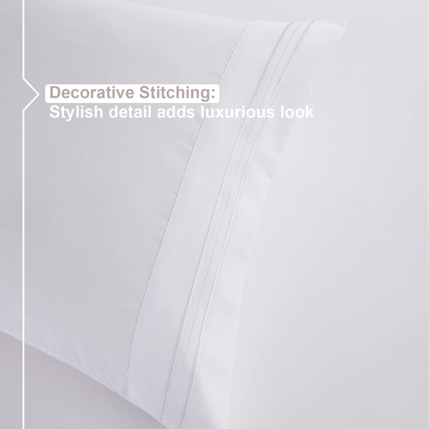 Nestl Nestl Split King Sheets for Adjustable Beds - 5 Piece Split King Sheets Set, Deep Pocket, Hotel Luxury, Extra Soft, Breathable and Cooling, White Split King Bed Sheets