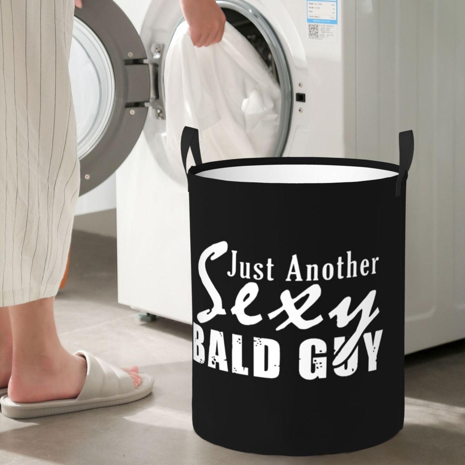 vroos vroos Just Another Sexy Bald Guy Laundry Basket Dirty Clothes Storage Basket Foldable with Handles Laundry Basket, for Bedroom, Bathroom Small
