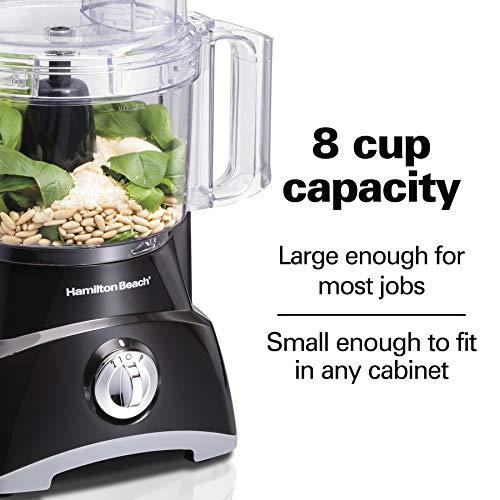 Hamilton Beach Hamilton Beach Food Processor & Vegetable Chopper for Slicing, Shredding, Mincing, and Puree, 8 Cup, Black