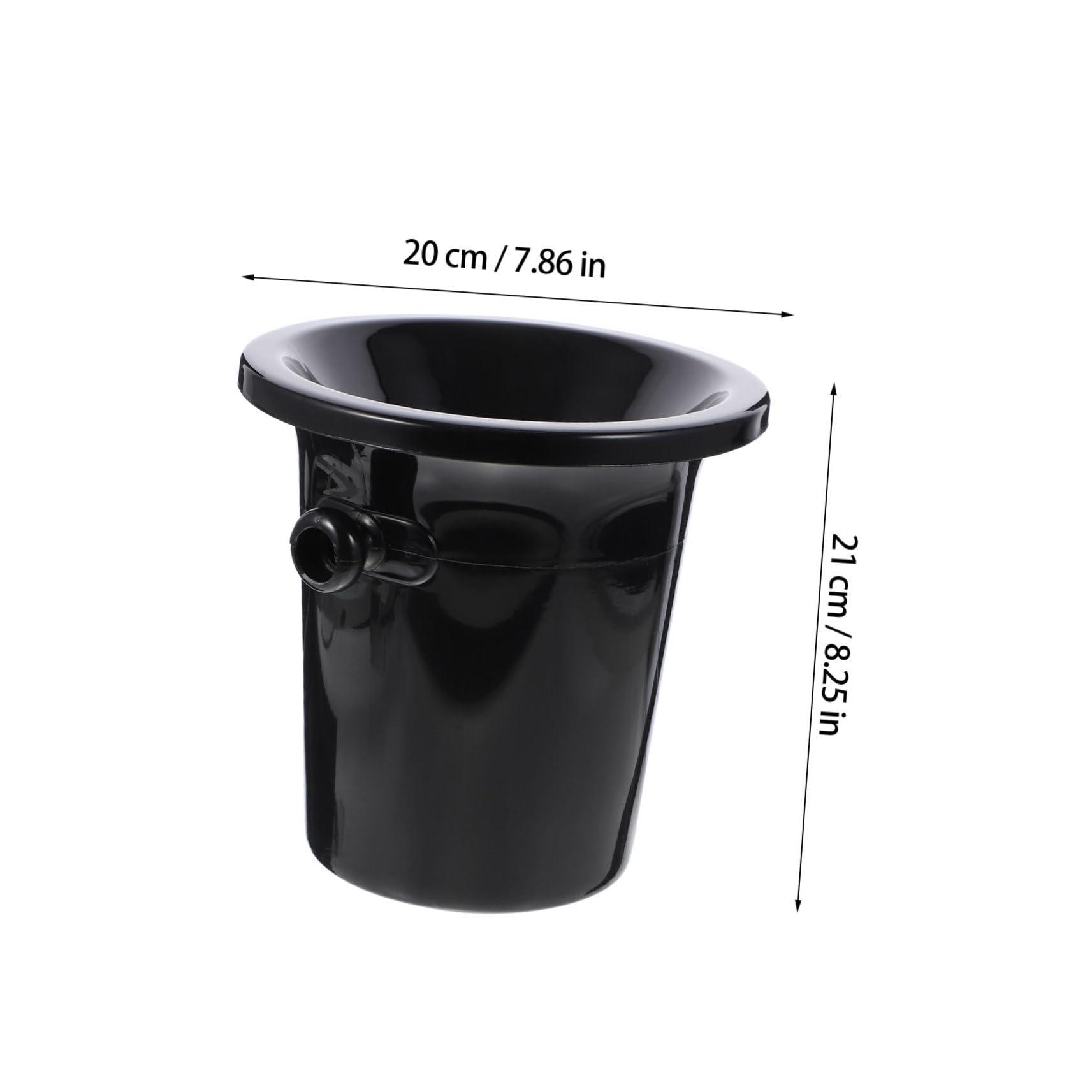 LABRIMP LABRIMP Round Wine Tasting Spittoon Set 3pcs Black Plastic Wine Spittoon Ice Bucket for Bars and Parties