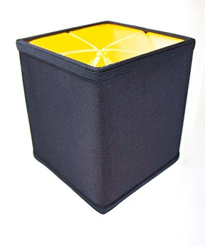 HomeConcept 6x6x7 Black Square Drum Lampshade Linen - Perfect for small table lamps, desk lamps, and accent lights -Medium, Black
