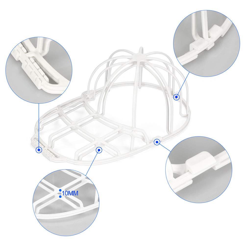 YEENOR YEENOR Hat Washer (3 Pack) - Baseball Cap Cleaner for Adults & Kids, Durable Plastic Hat Holder for Portable Washing Machines or Dishwashers, White