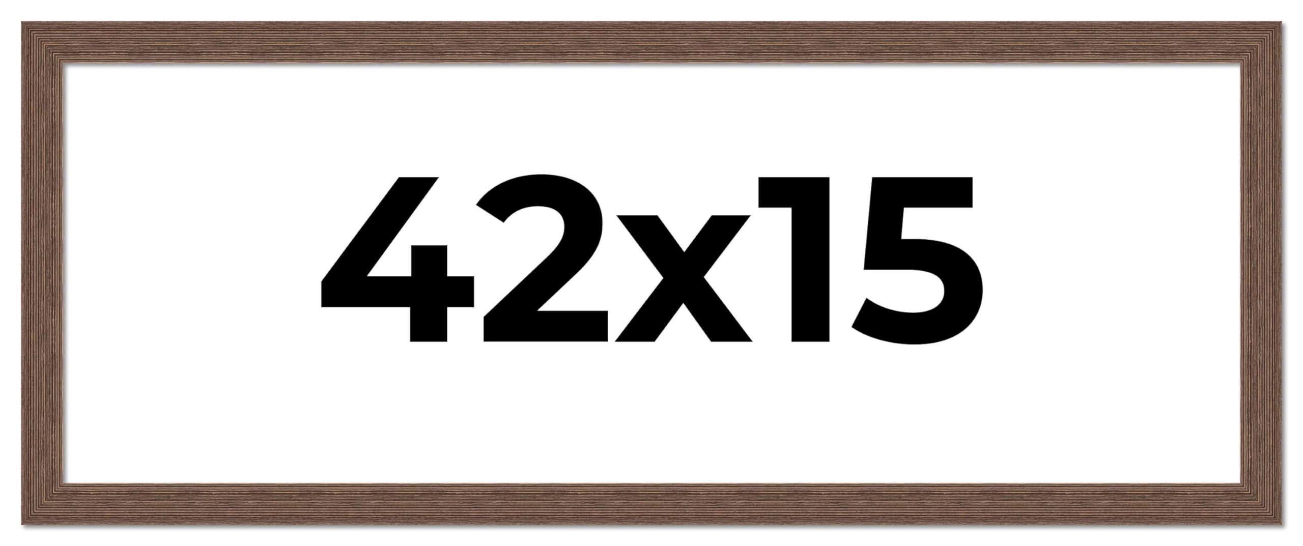 CountryArtHouse 42x15 Frame Brown Distressed Barnwood Picture Frame | Rustic Farmhouse Photo Frame includes UV Acrylic Shatter Guard Front, Acid Free Foam Backing Board, Hanging Hardware