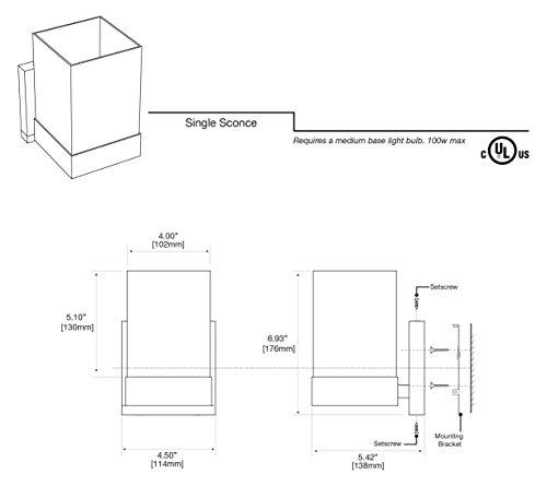Gatco Gatco 1600 Elevate Sconce, Single, Chrome/Wall Mounted 6.93\" H x 4.50\" W Bathroom Vanity One Sconce Lighting Fixture