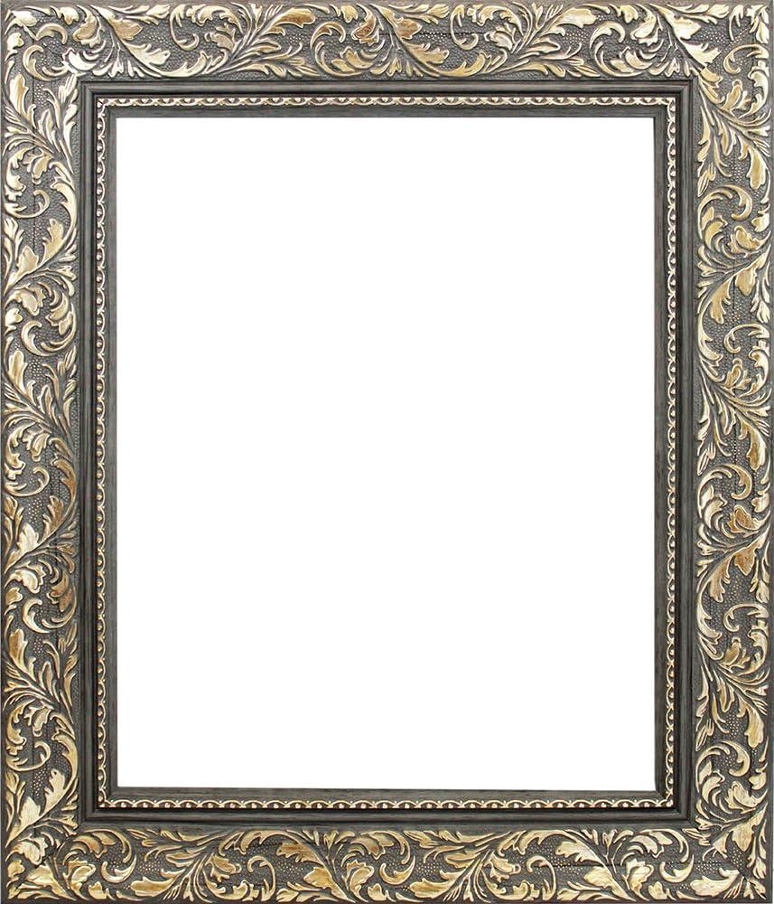 WHOLESALE ARTS AND FRAMES WHOLESALE ARTS AND FRAMES 3-3/8\" Polystyrene Classic 27x39 Picture Frame Grey Chocolate Gold 1743,Made In USA Poster Frame, Ornate Frame for Oil Painting, Canvas Frame, Hand Crafted Quality Frame