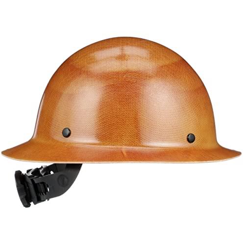 MSA MSA 475407 Skullgard Full-Brim Hard Hat with Fas-Trac III Ratchet Suspension | Non-slotted Hat, Made of Phenolic Resin, Radiant Heat Loads up to 350F - Standard Size in Natural Tan