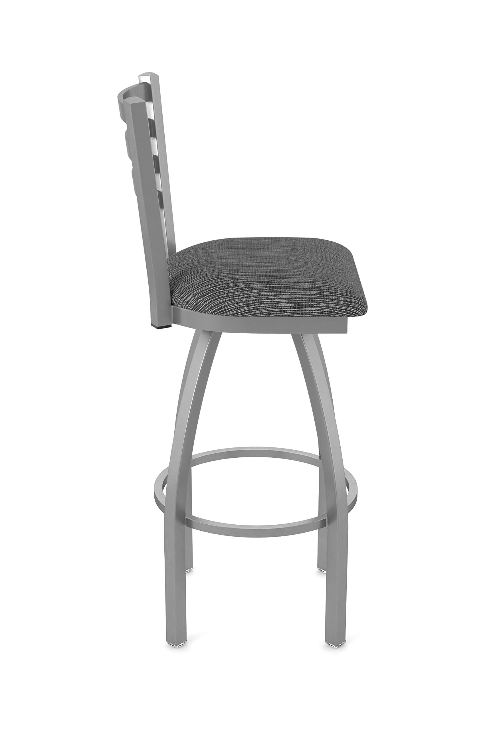 Holland Bar Stool Co. Holland Bar Stool Co. Indoor Home/Office Barstool Modern Decorative Furniture 410 Jackie Stainless Steel 36\" Swivel Bar Stool with Graph Coal Seat