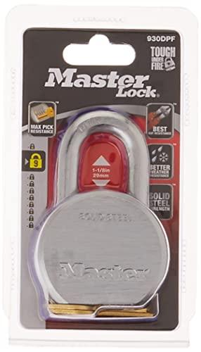 Master Lock Master Lock Padlock, Solid Steel Lock, 2-1/2 in. Wide, 930DPF