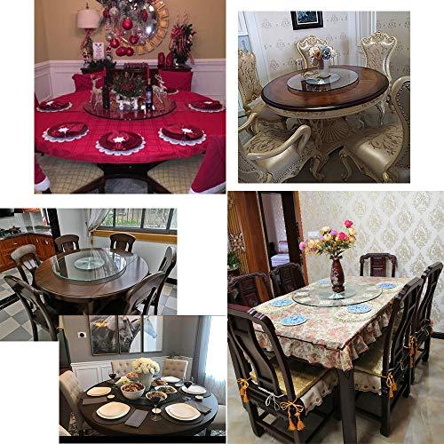 NWHJ 20inch-47inch Lazy Susan Turntable with Aluminum Alloy Bearing, Large tempered glass rotating Tray for Kitchen dining table, Smooth/Silent/Durable