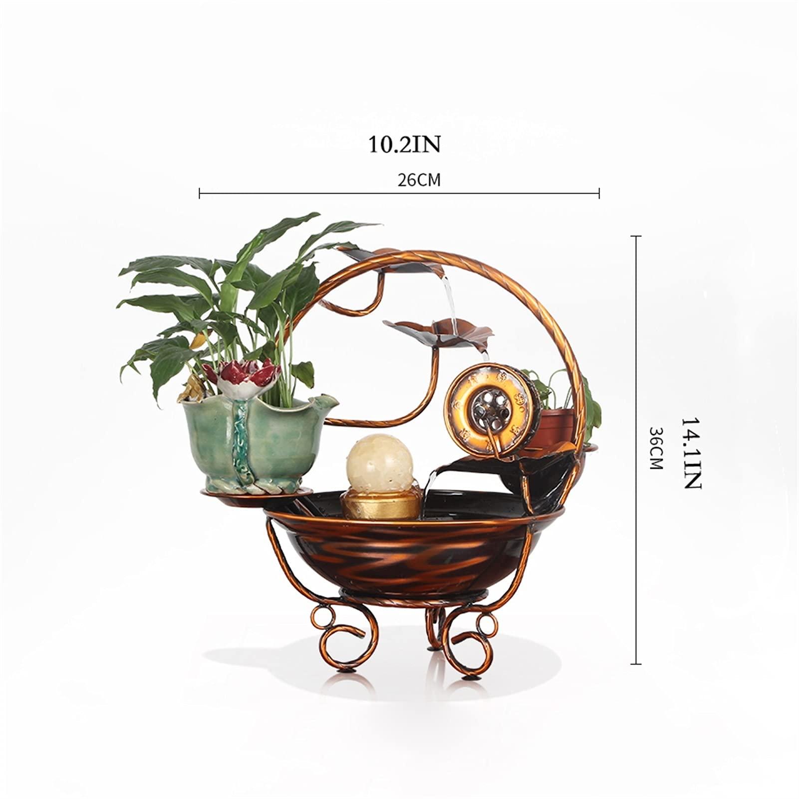 SUNESA SUNESA Tabletop Fountains Tabletop Water Fountain - Desktop Decoration Waterfall Fountain Lucky Feng Shui Wheel Creative Home Furnishings for Living Room Office Desktop Fountain