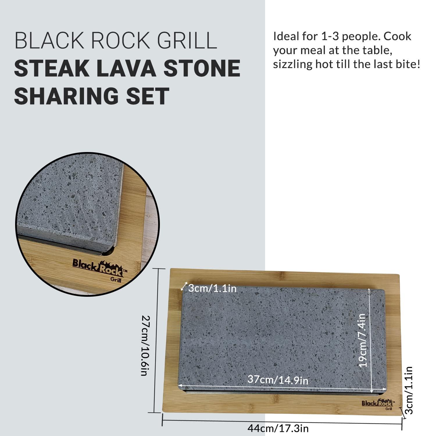 Black Rock Grill Black Rock Grill Ultimate Sharing Steak Stone Set - Restaurant-Grade Lava Stone for Superior Heat & Flavor