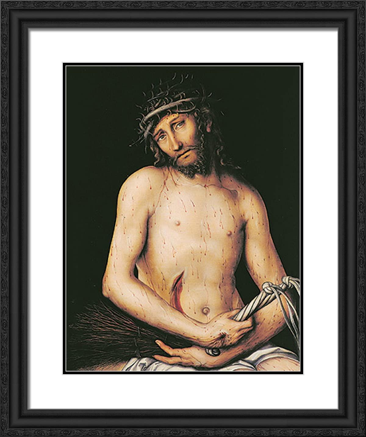 ArtDirect ArtDirect Cranach the Elder, Lucas 20x24 Black Ornate Framed Art Print with Double Matting Titled: Chtist as the Man of Sorrows
