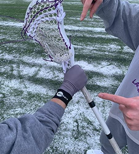 Wickers Wickers Fingerless Athletic Gloves Liners (Large, Gray), Gloves for Winter, Sport Gloves Liner, Lacrosse Glove Liners, Ski Glove Liners, Thin Glove Liners, Gloves Liner, Hockey Gloves Liners