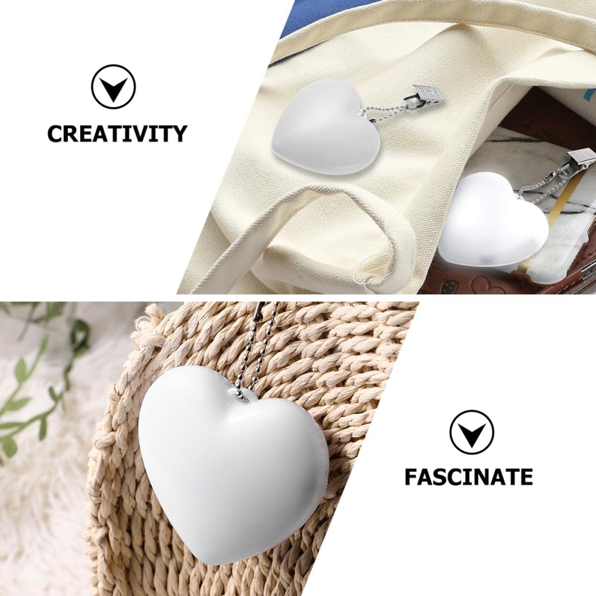 HOLIDYOYO HOLIDYOYO 3 Pcs Sensor Night Ladies Handbags with Automatic Sensor Mini Heart Purse Light for Bag at Night Button Battery White