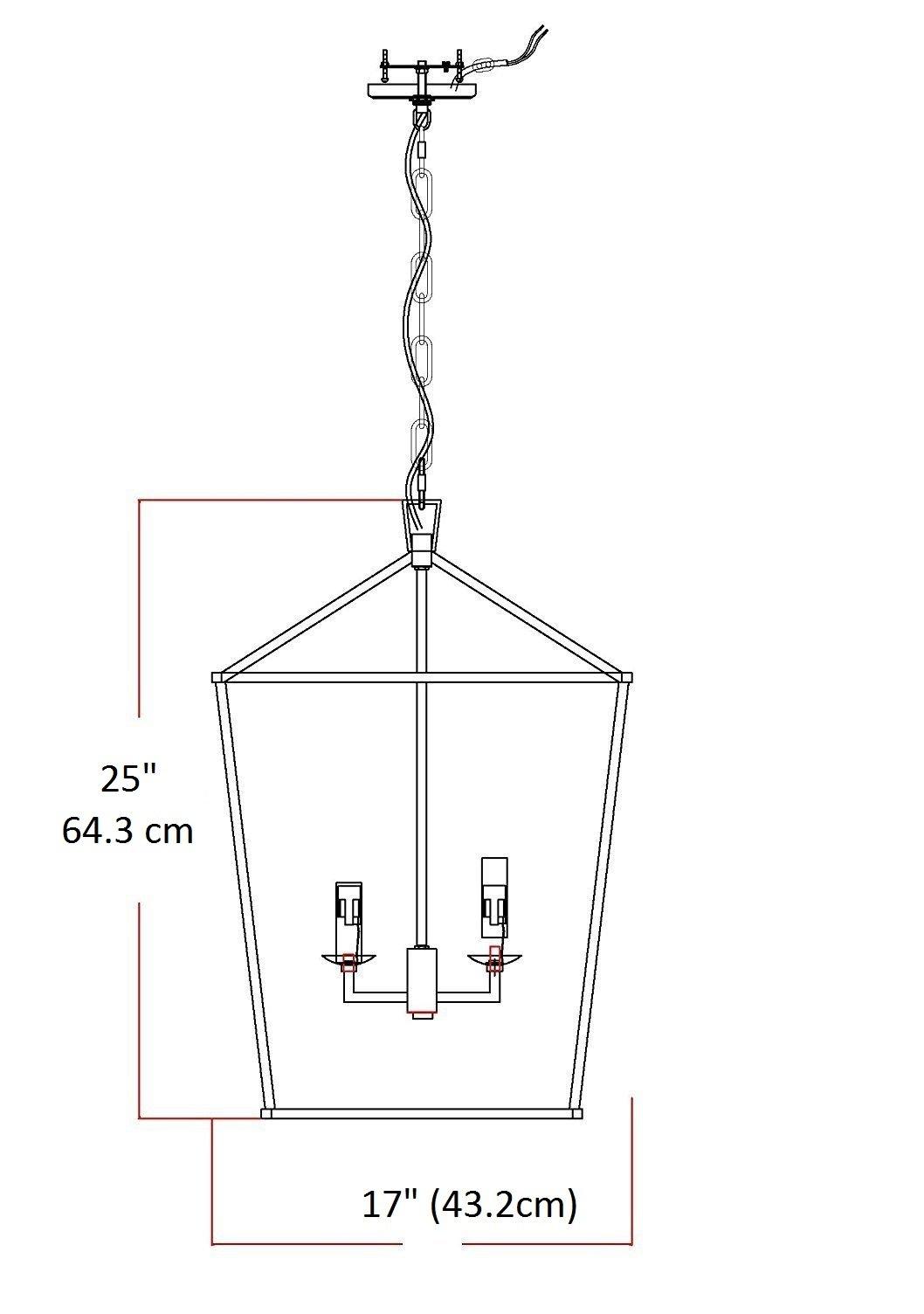 Decomust Dot Com H25 X W17 Gold Cage Large Lantern Iron Art Design Candle-Style Chandelier Pendant, Ceiling Light Fixture