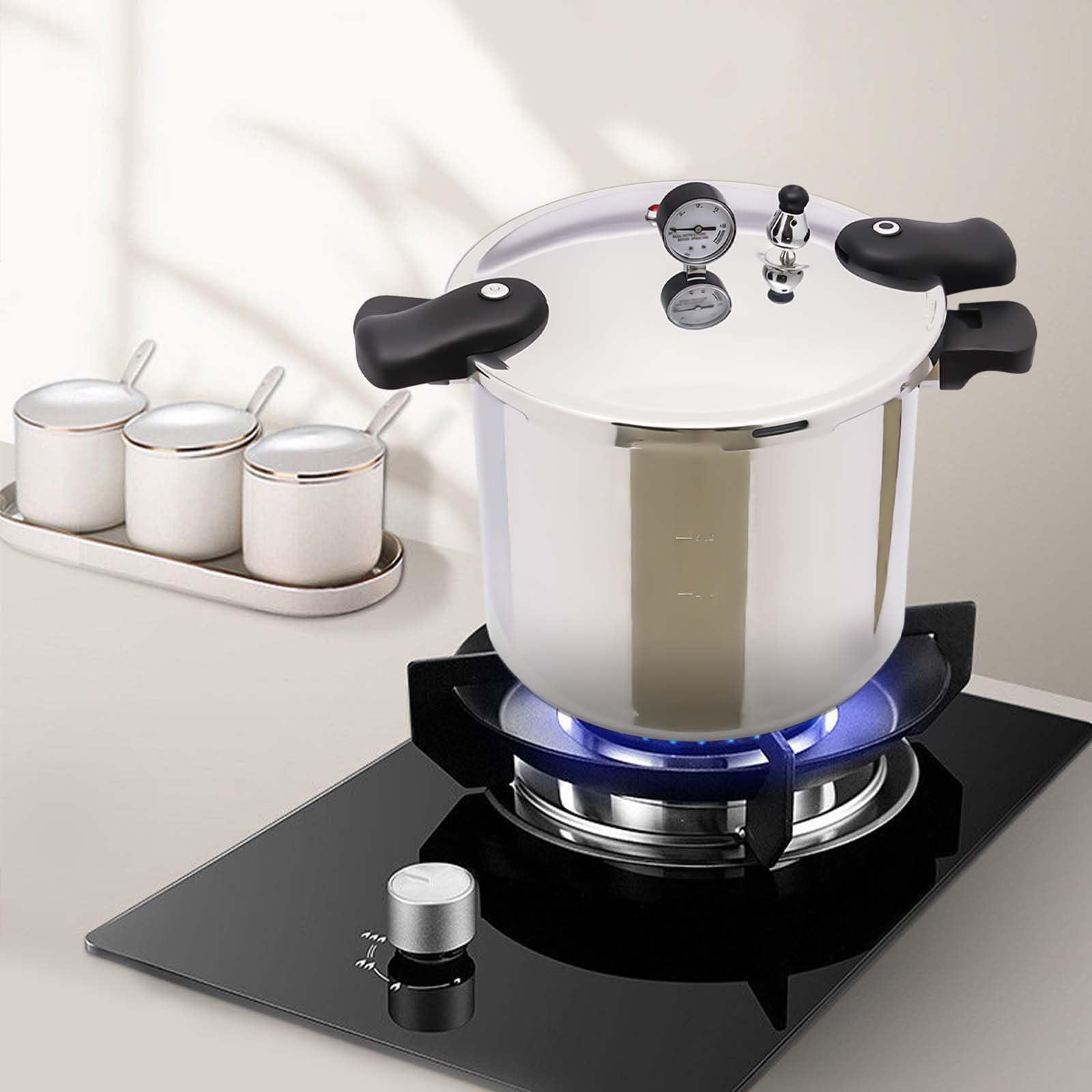 YUTOUB 23 Quart Pressure Cooker, 22l Large Pressure Cooker, Kitchen Pressure Cooker Canner Pot With Pressure GaugeSuitable For Canning, Steaming, And Stewing - Aluminium, Large Capacity,90kpa