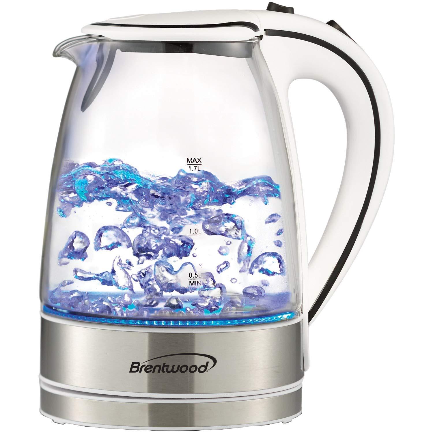 Brentwood Brentwood KT-1900W 1.7L Cordless Glass Electric Kettle, White