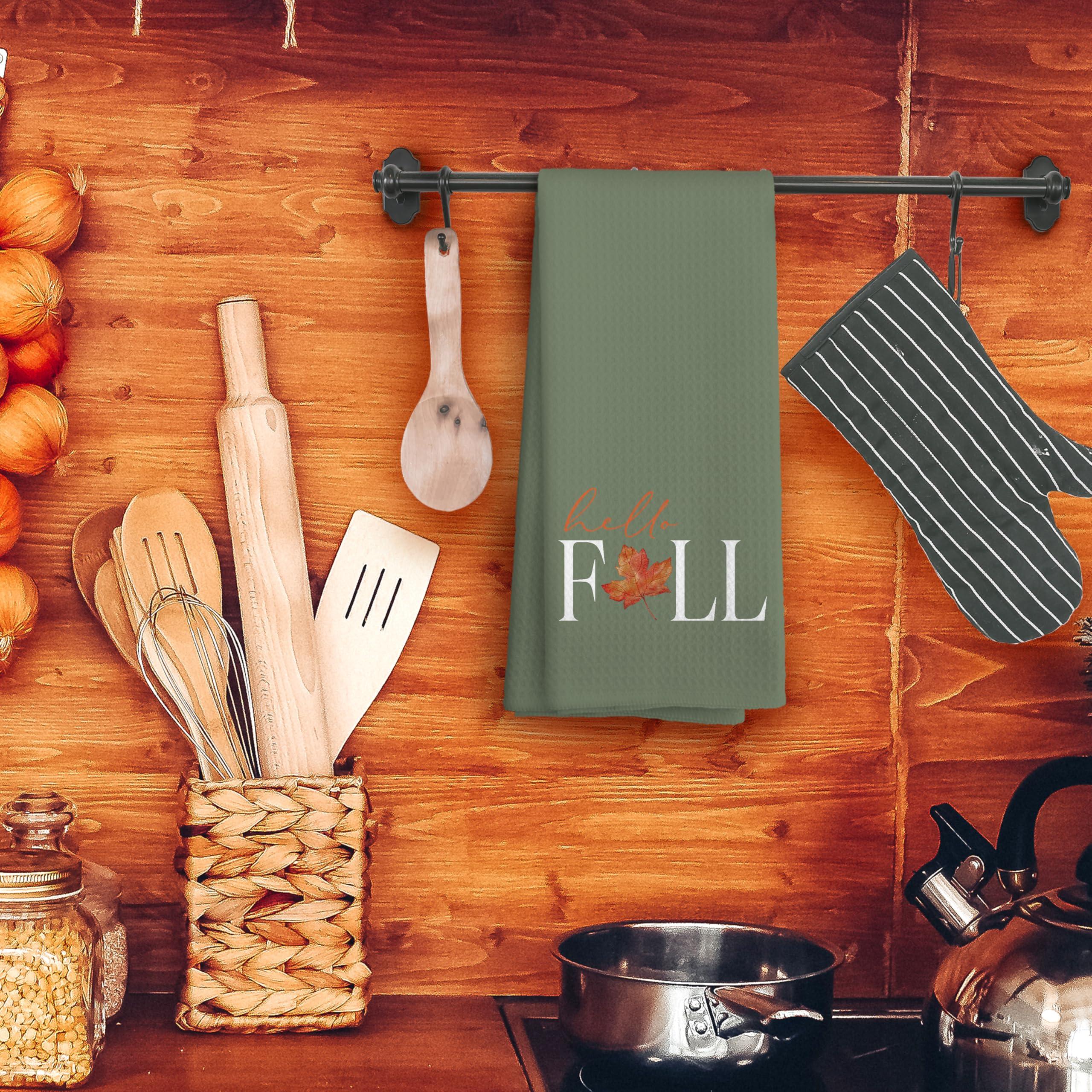 Voatok Voatok Fall Hand Towels, Fall Bathroom Hand Towels, Fall Decorations for Home, Fall Kitchen Towels, Fall Hand Towels for Bathroom Kitchen, Fall Dish Towels, Fall Bathroom Kitchen Decor(Grass Green)