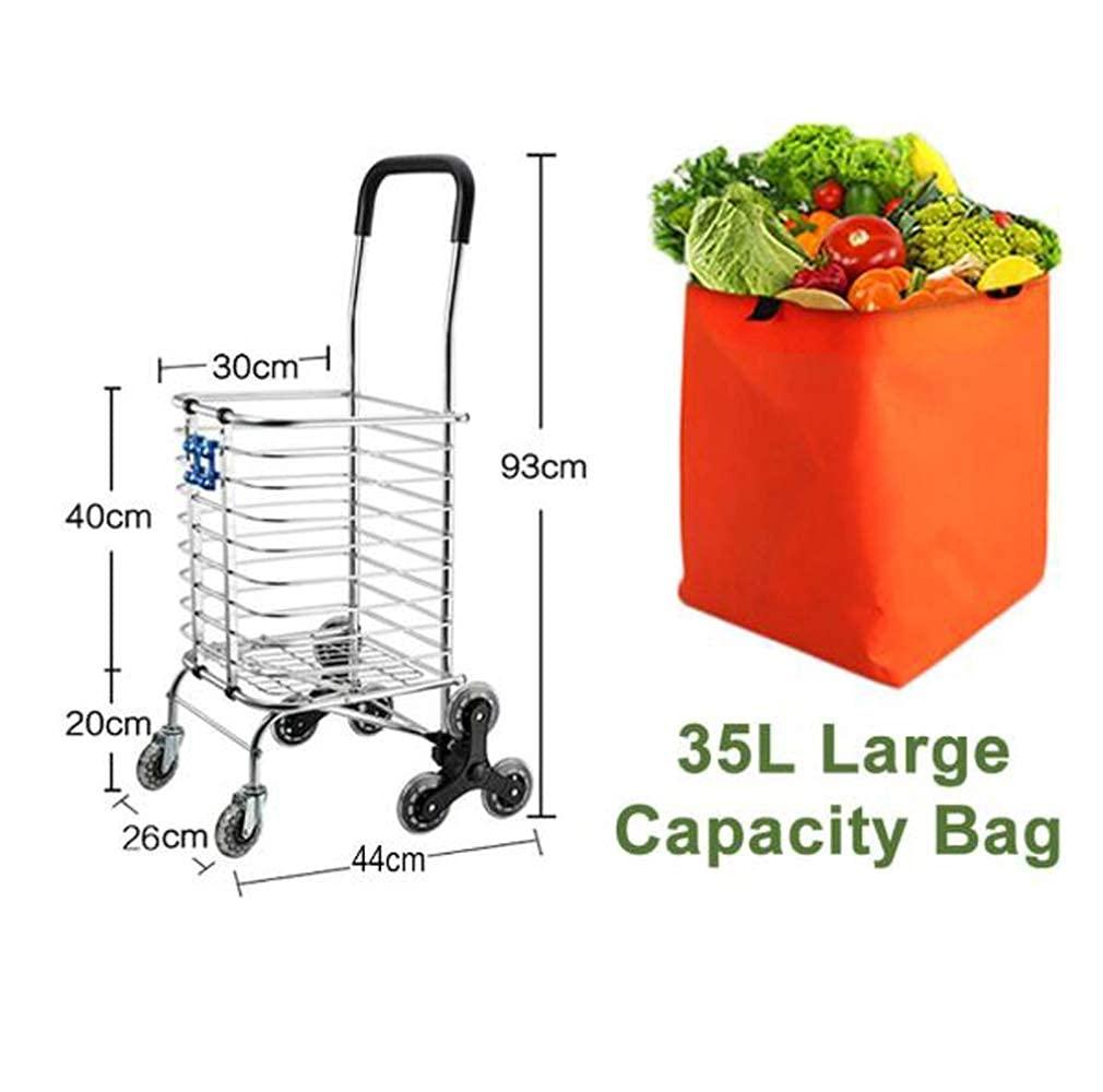 RUBYOH RUBYOH Shopping Cart Trolley Stair Climbing Cart Holds Up to 110 Lbs Light Weight Trolley with Rolling Eight-Wheel Bold for Laundry Grocery Camping and Sport Events