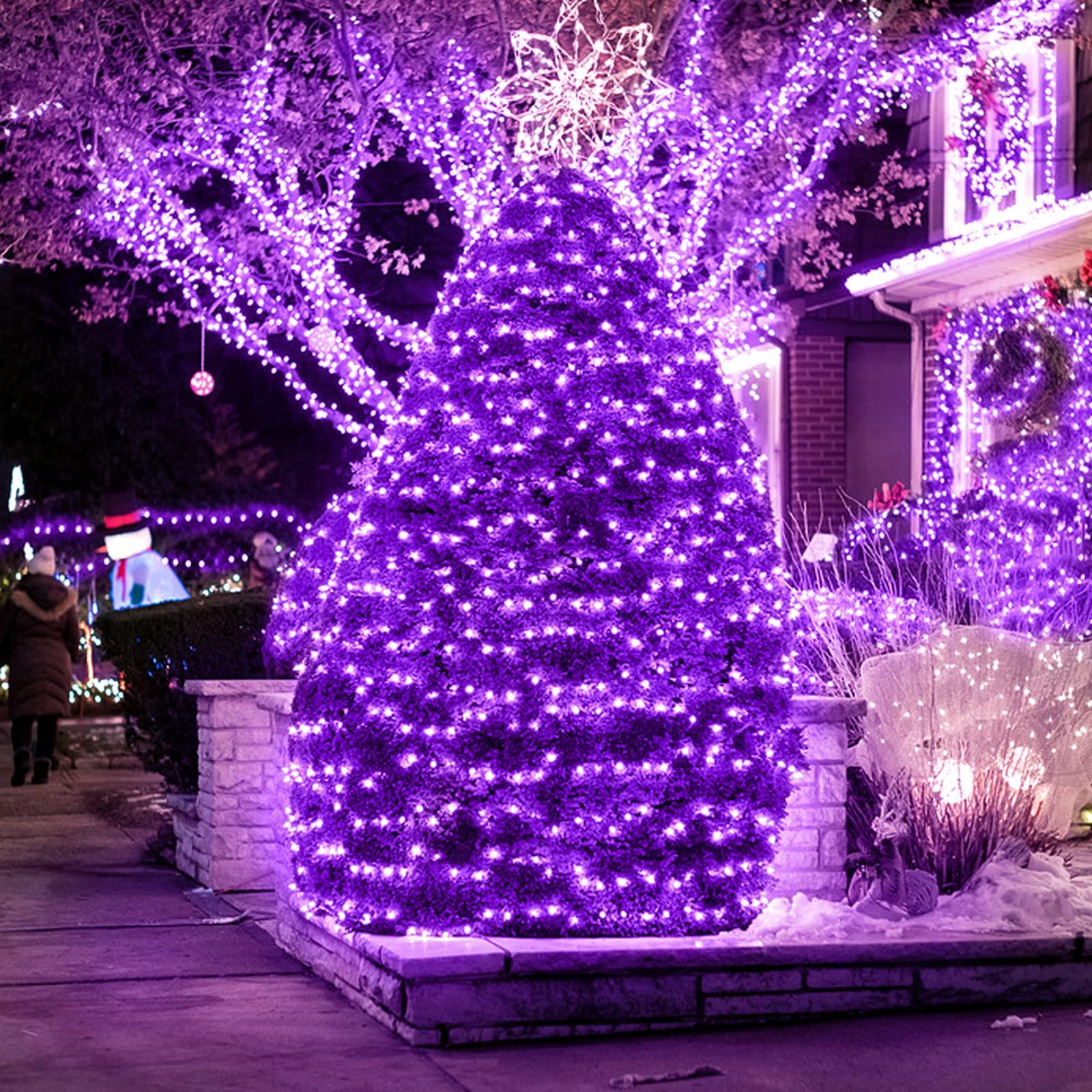 JMEXSUSS JMEXSUSS 8 Pack 50 LED Fairy Lights Battery Operated - Purple Christmas Lights for Gift Party Garden Patio Home Halloween Christmas Decorations