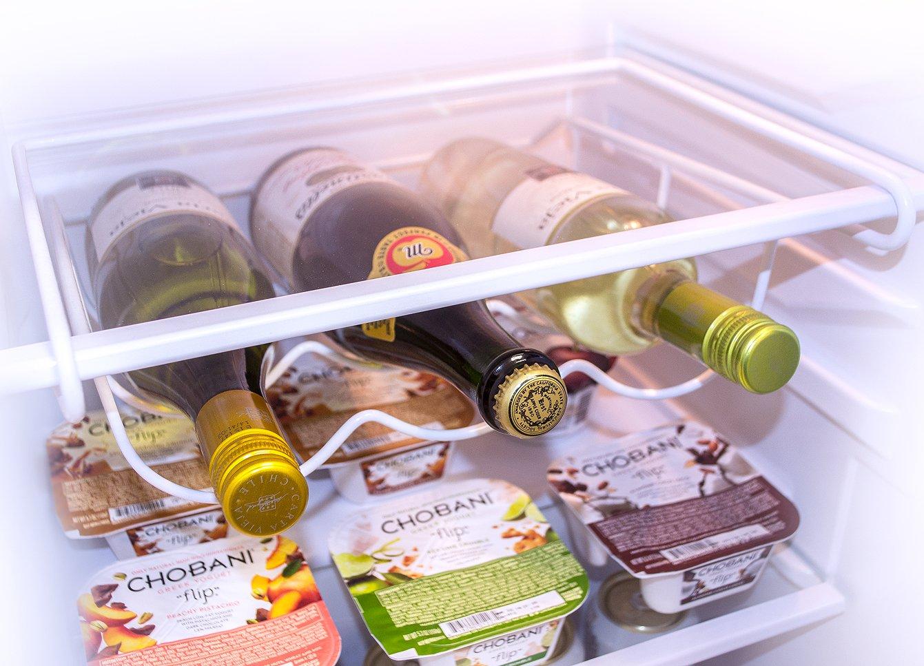 Sorbus Sorbus® Fridge Wine Rack- Refrigerator Bottle Rack Holds 3 Bottles of Your Favorite Wine or Drink Universal Bottle Holder Will Fit Most Fridges