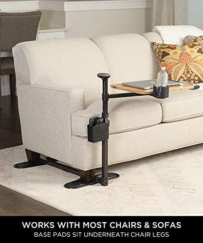 Signature Life Signature Life Independence Tray Table, Bamboo Swivel TV Tray, Adjustable Laptop Table with Ergonomic Stand Assist Safety Handle, Independent Living Aid