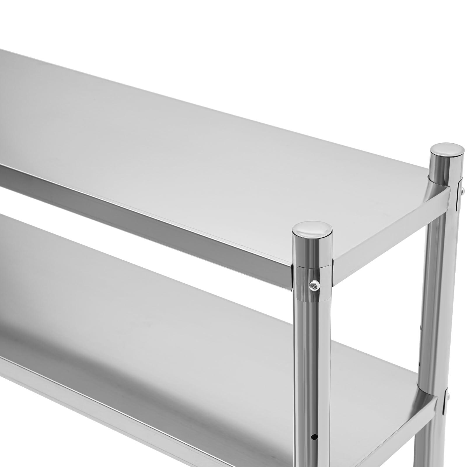 Hanmorfarbi Hanmorfarbi Metal Shelving Heavy Duty Storage Shelves Stainless Steel Storage Racks and Shelving,2 Tier Shelving Units and Storage,176lbs Bakers Rack with Storage,Adjustable Height (12 * 71 * 24in)