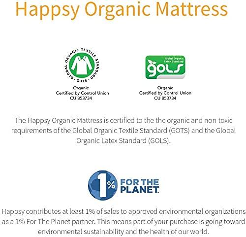 Happsy Happsy Organic Hybrid Mattress - Natural Latex Mattress - Medium Firm Mattress with Encased Coil Layers for Universal Comfort and Pressure Relieving - Bed-in-a-Box Latex Mattress - Twin XL