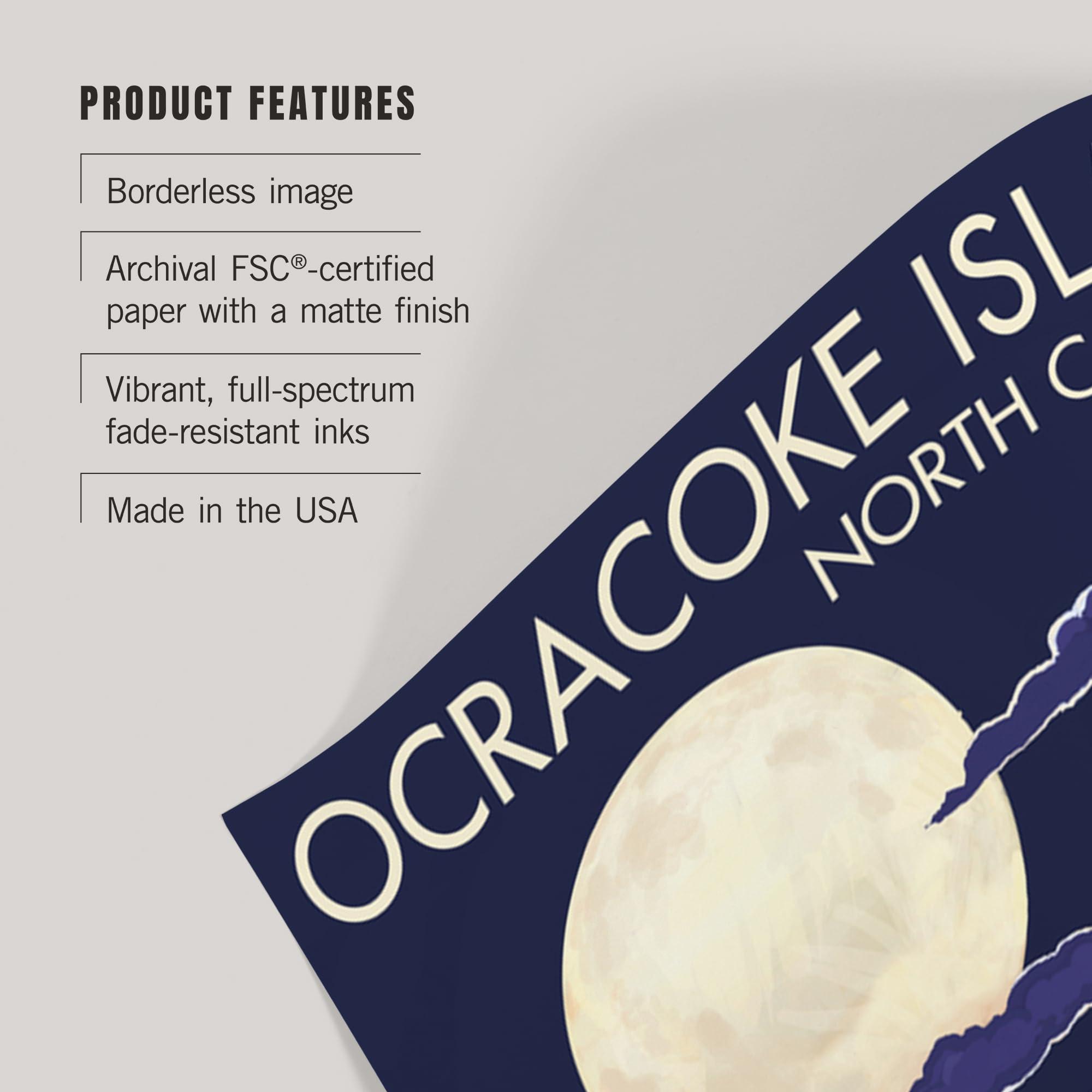 Lantern Press Lantern Press 24x36 Inch Giclee Art Print Wall Decor, Ocracoke, North Carolina, Sea Turtles Hatching