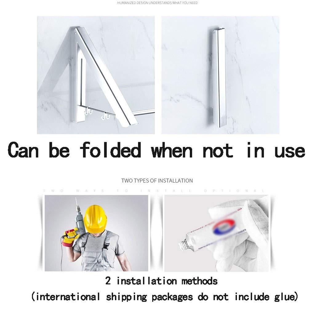 HomeLoft Basics Wall Mounted Laundry Room Drying Rack, Folding Coat Racks Clothes Hanger, Space Saving Clothing Rail Organiser (Silver A)