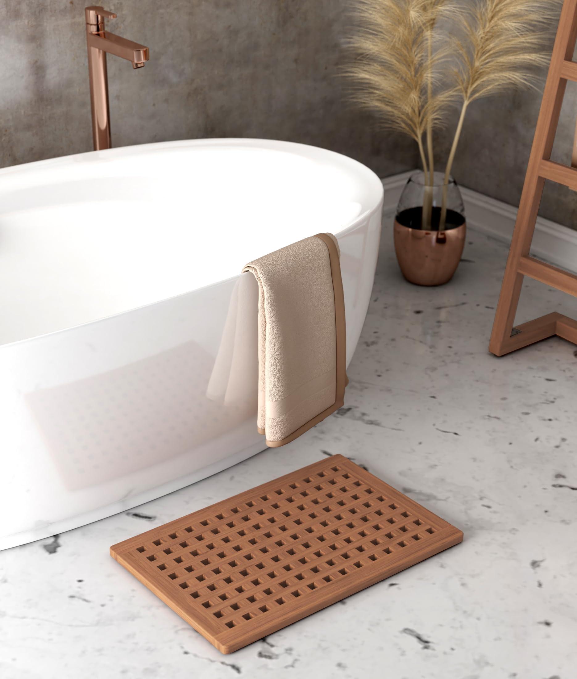 AquaTeak AquaTeak The Original Luxury Yacht Deck Inspired Teak Bath and Shower Mat