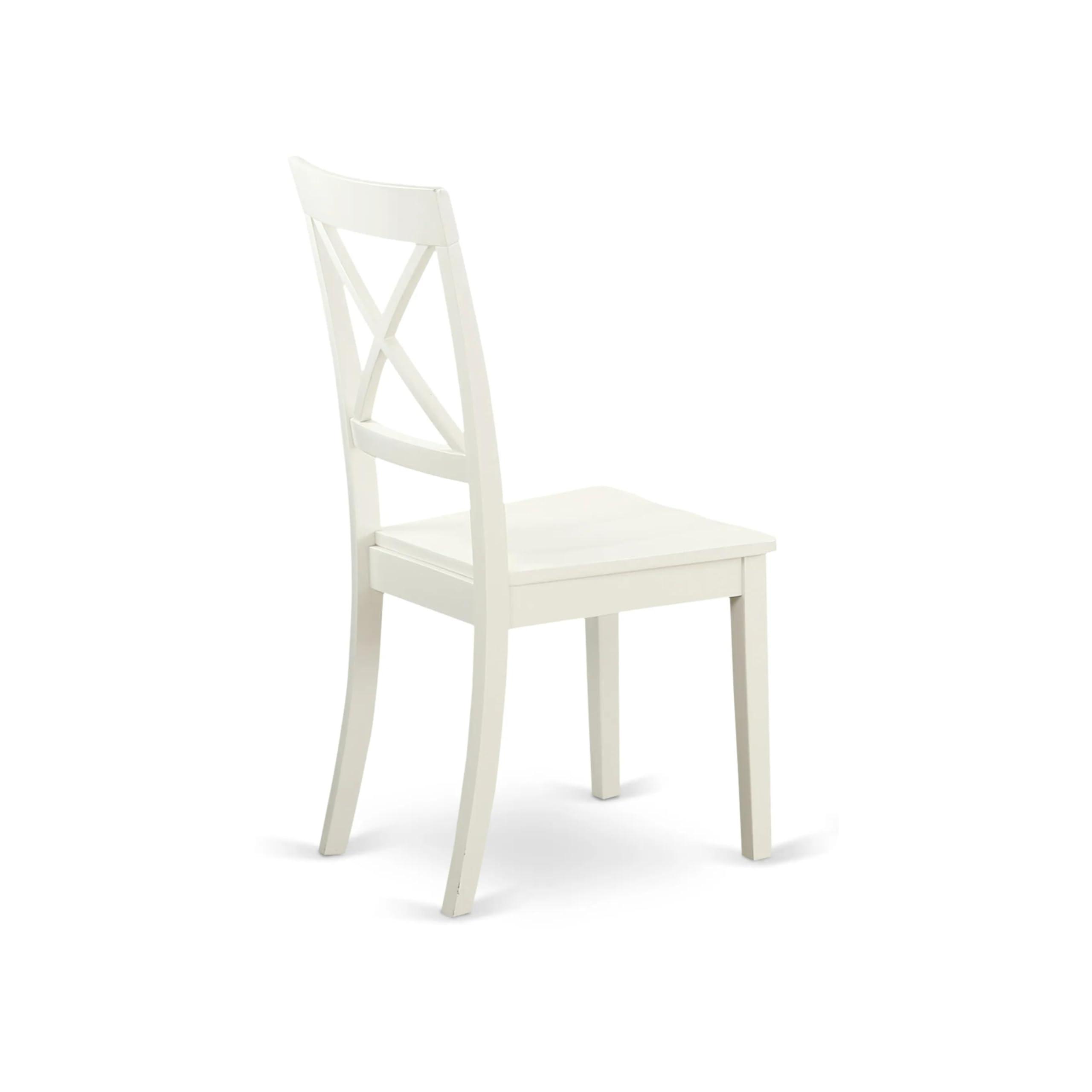 East West Furniture East West Furniture VABO5-LWH-W 5 Piece Kitchen Table Set for 4 Includes an Oval Dining Room Table with Butterfly Leaf and 4 Solid Wood Seat Chairs, 40x76 Inch, Linen White