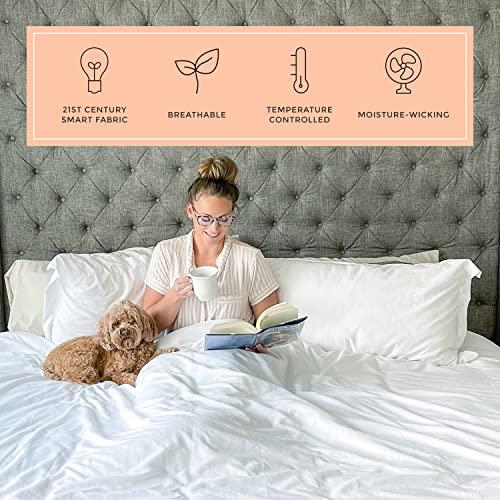 PeachSkinSheets PeachSkinSheets Classic White Sheet Set - 1500tc Level of Softness - Extra Soft Cooling Sheets for Hot Sleepers and Night Sweats - California King Size