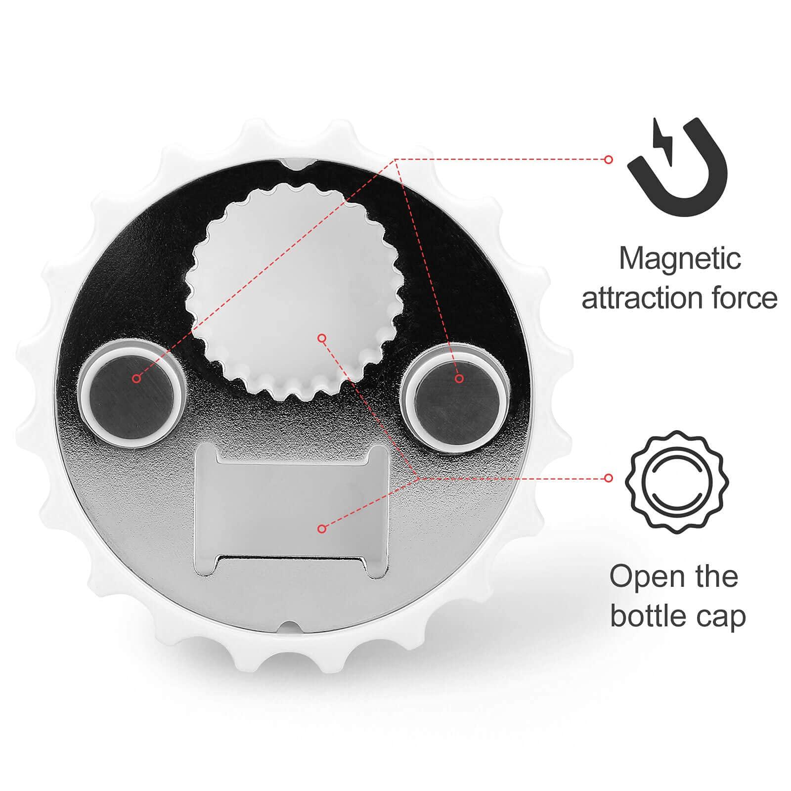 XKAWPC Peacock Flowers Magnetic Bottle Opener Funny Beer Opener Fridge Sticker for Refrigerator White-Style