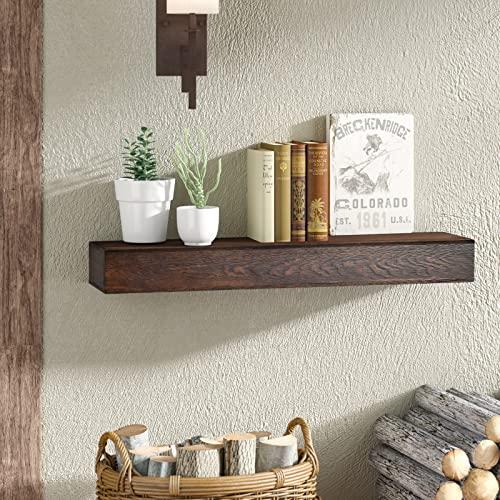 JOLLYMER JOLLYMER Floating Wood Mantel Shelf,Rustic Fireplace Mantel Decor,Farmhouse Shelf (60\" W x 6\" D x 6\" H)