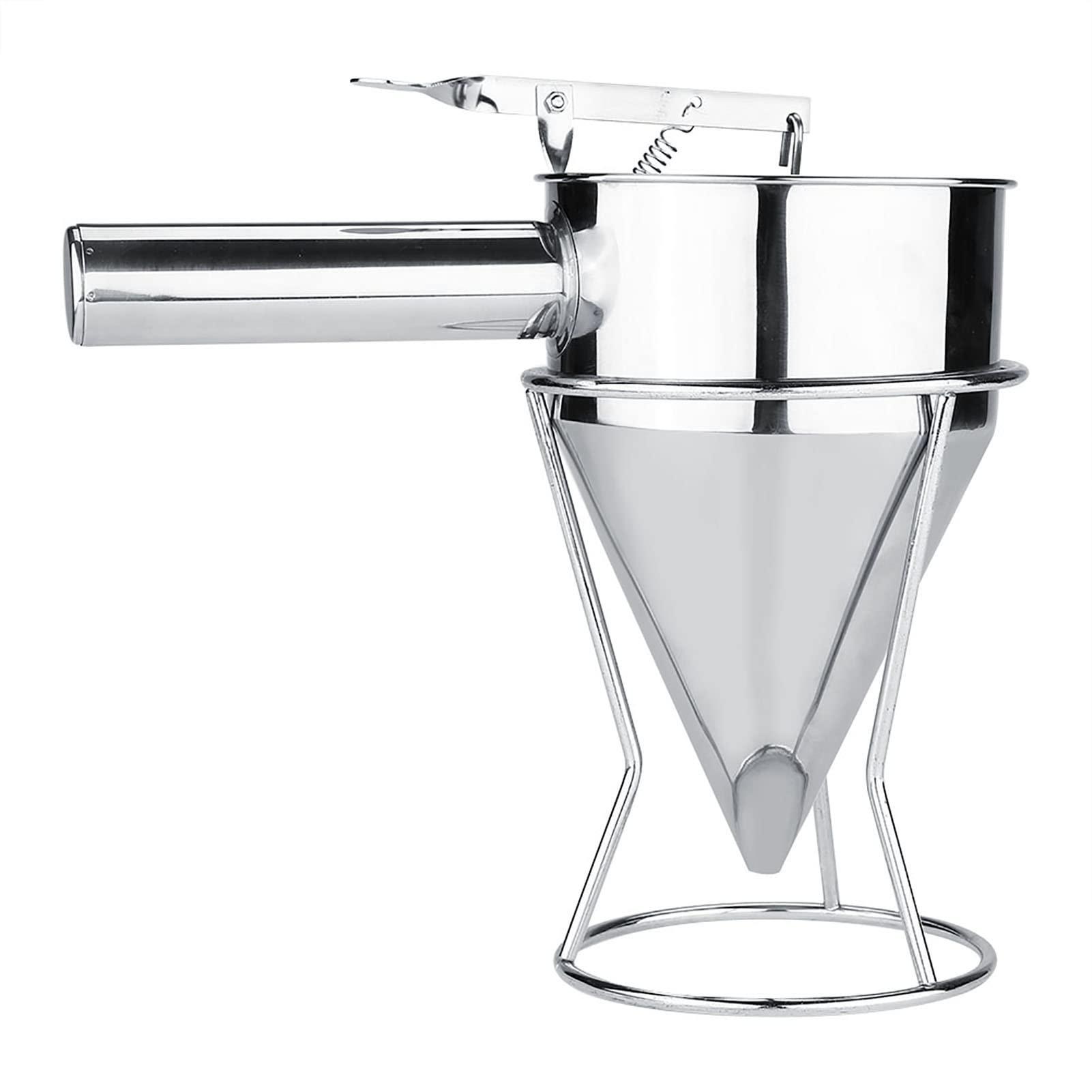 Akozon Akozon Stainless Steel Baking Funnel with Rack, Pancake Batter Dispenser, Octopus Balls & Cupcake Making Kitchen Tool for Home & Bakery Use