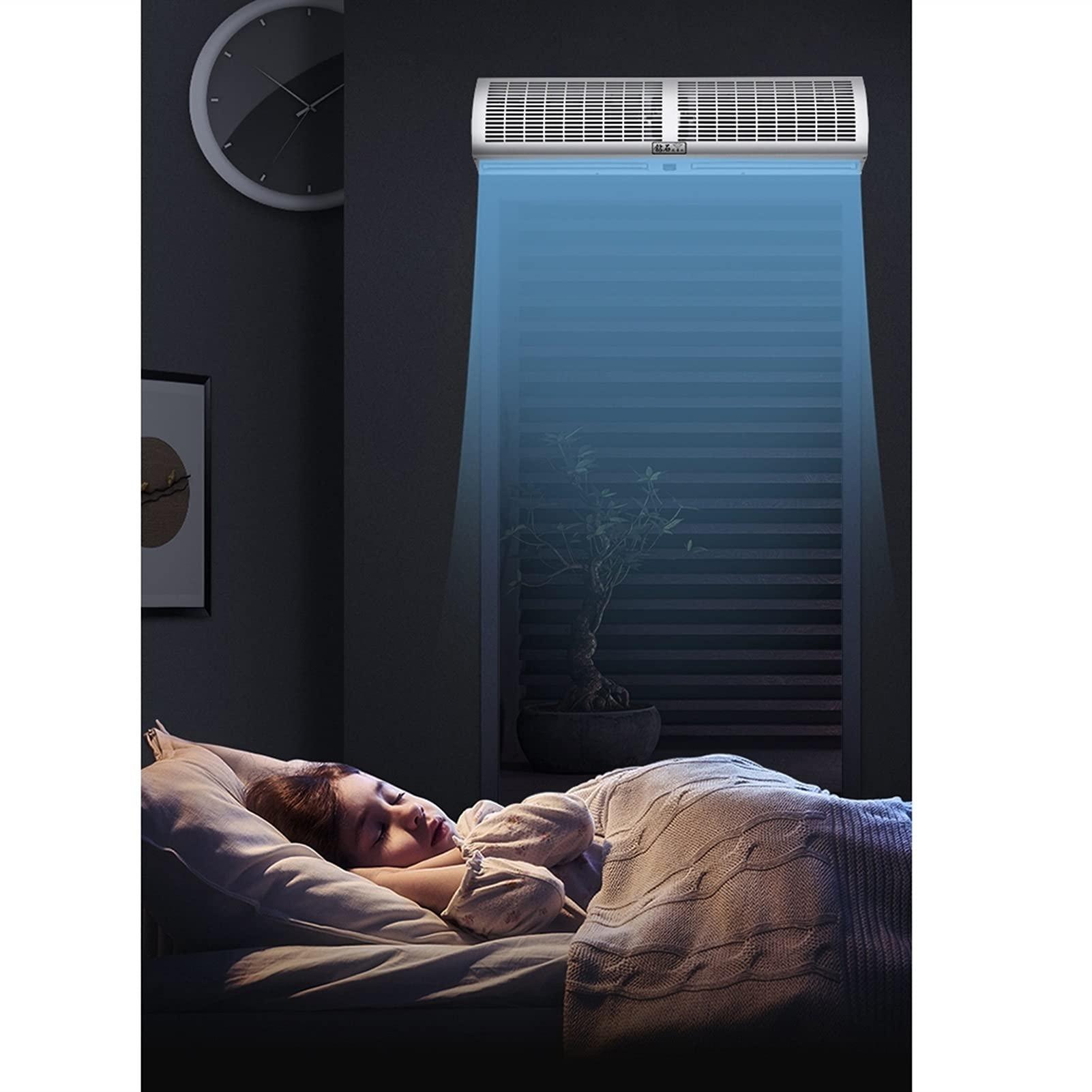 STVAZ Air Curtain, Ultra-Thin Alloy Shell for Commercial/Domestic Use, Ultra-high Power Commercial/Domestic, Air Curtain with Remote Control and Button Switch, Quiet, Small Body, Light Weight