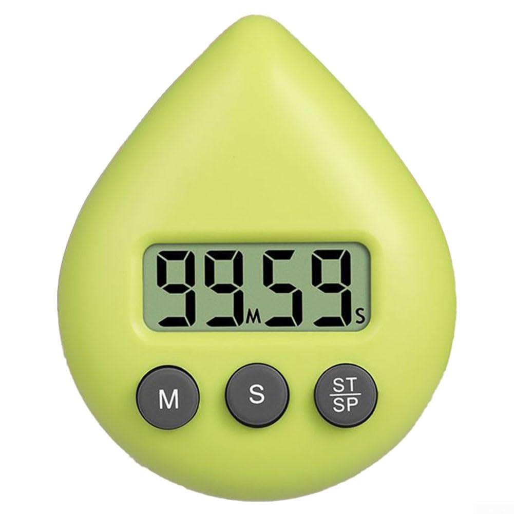 Drhomeam Kitchen Timer With Alarm Suction Cup Green Countdown Shower Timer Waterproof Digital Visual Large LCD Screen Display Loud Alarm For Cooking, Shower, Bathroom(green)
