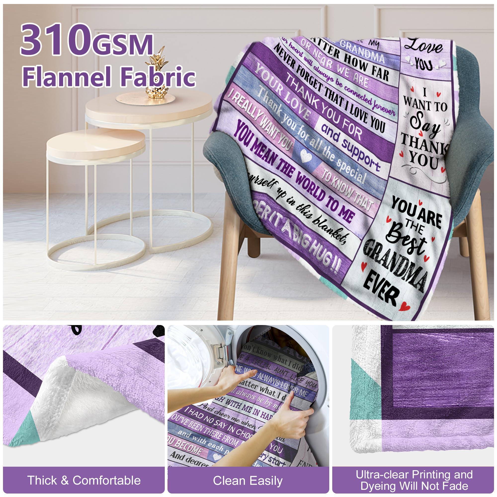 Settocos Grandma Gifts, Gifts for Grandma, Grandma Birthday Gifts, Great Grandma Gifts from Granddaughter Grandson, Christmas Birthday Gifts for Grandma, Best Grandma Gift Ideas, Grandma Gifts Blanket 60\"x80\"