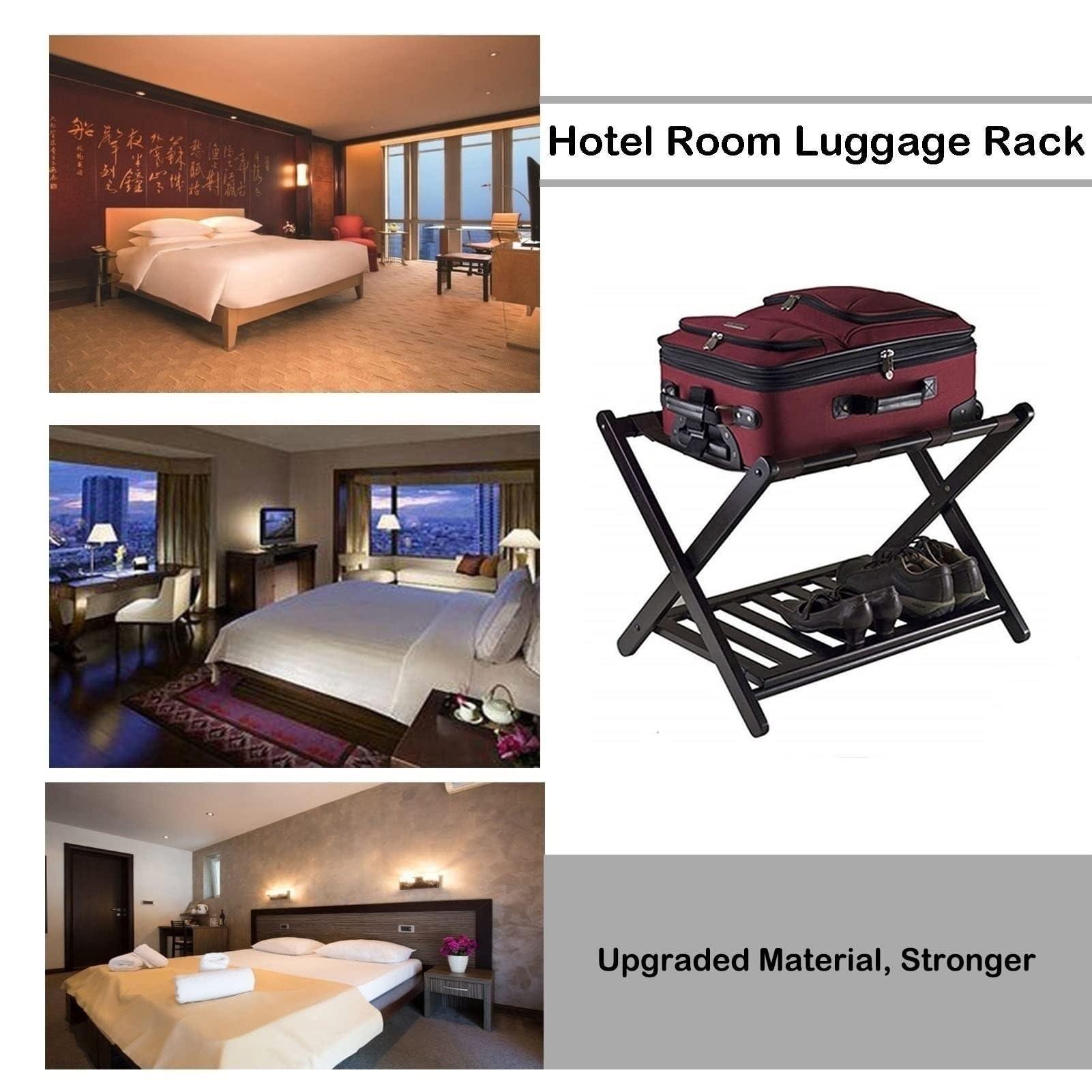 HomeLoft Basics Luggage Rack - Luggage Stand Rack, Suitcase Holder Foldable with Backrest for Hotel and Apartment, Hotel Room Foldable Solid Wooden Luggage Holder, Shelving Suitcase Backpack, Saving Space (Size : 1p