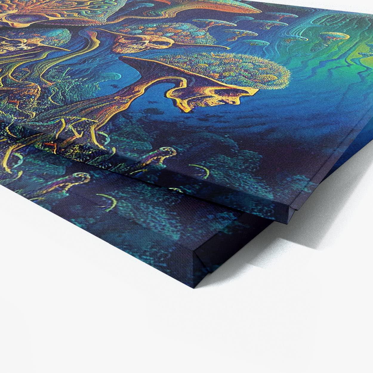 Sense Canvas Sense Canvas Dmt Trippy Psychedelic Mushroms 72 Canvas Art - Home Decor Wall Art Print Poster Painting Large 40x30 / 0.75\"